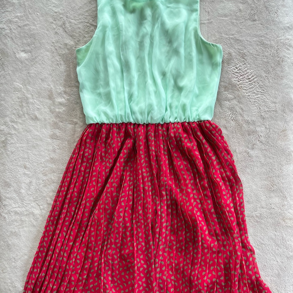 Charming Mint and Red Kids Dress